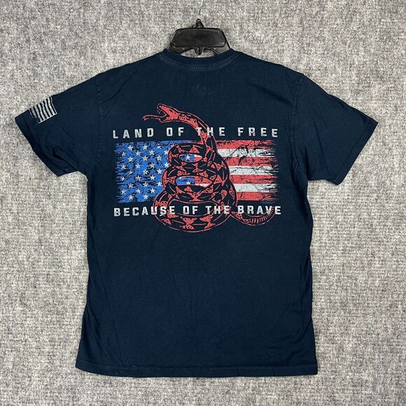 Buck Wear American Flag T-Shirt M Adult Police Fire Rattlesnake First Responder - Picture 2 of 9